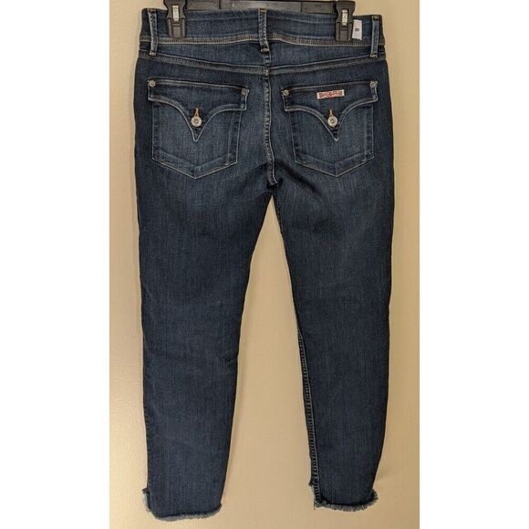 Hudson Jeans Cat Mid Rise Skinny Step Fringe Hem Back Flap Pockets Size 29 - Picture 2 of 12